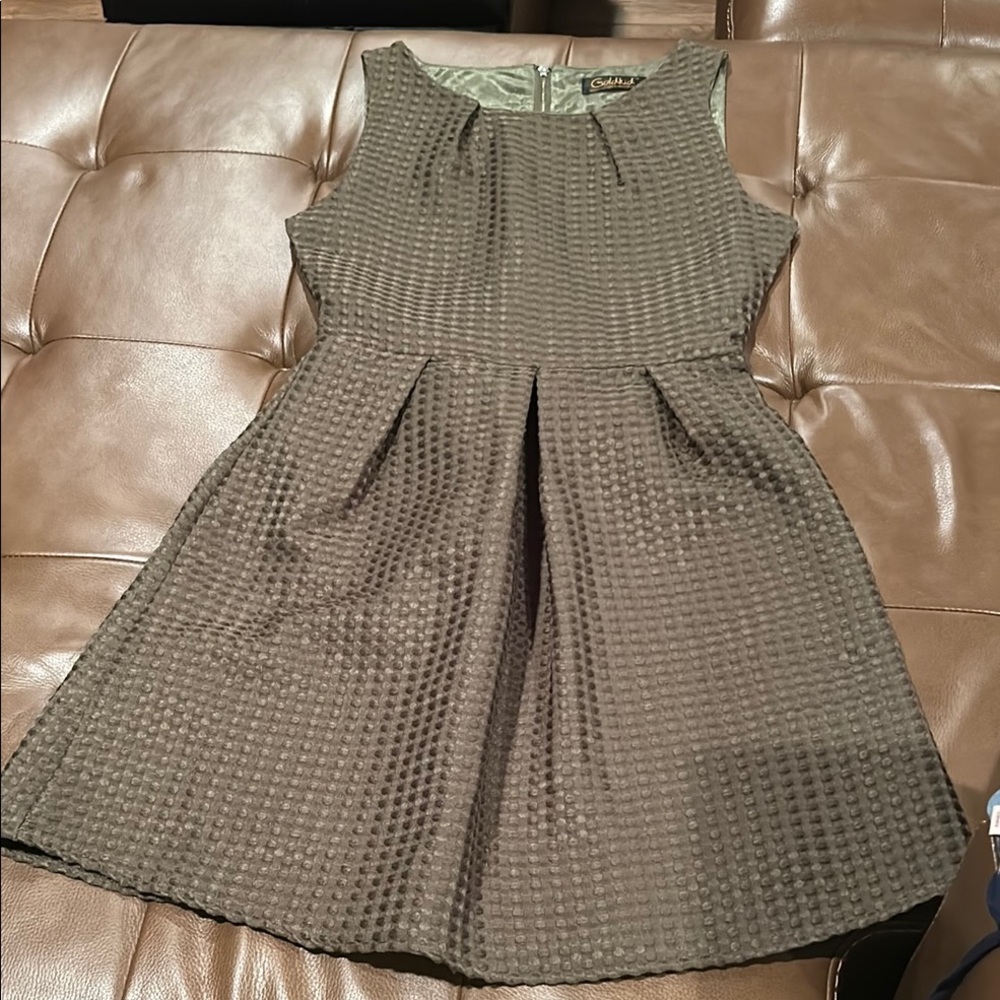 GoldKid  Sleeveless Textured Mini Dress in Brown